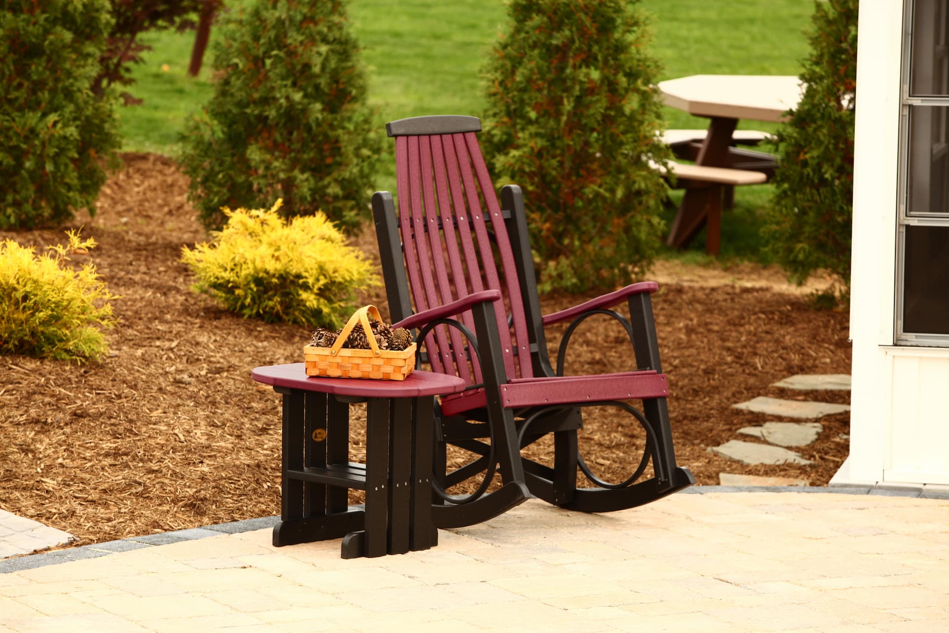 Grandpas' Rocker Cherrywood & Black with End Table