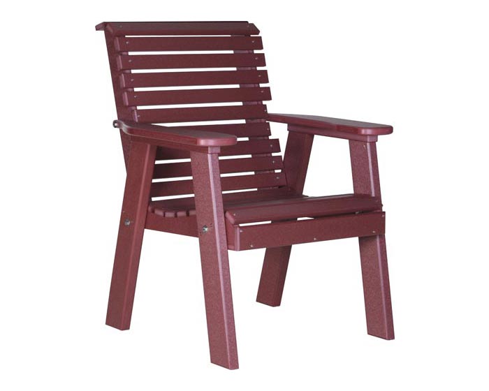 Cherrywood poly plain bench from Salem Structures, maintenance-free outdoor furniture offering comfortable park-style seating.