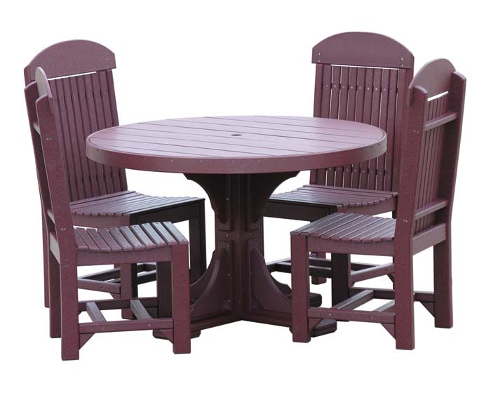 4-Foot Round Table with 4 Regular Chairs - Image 5