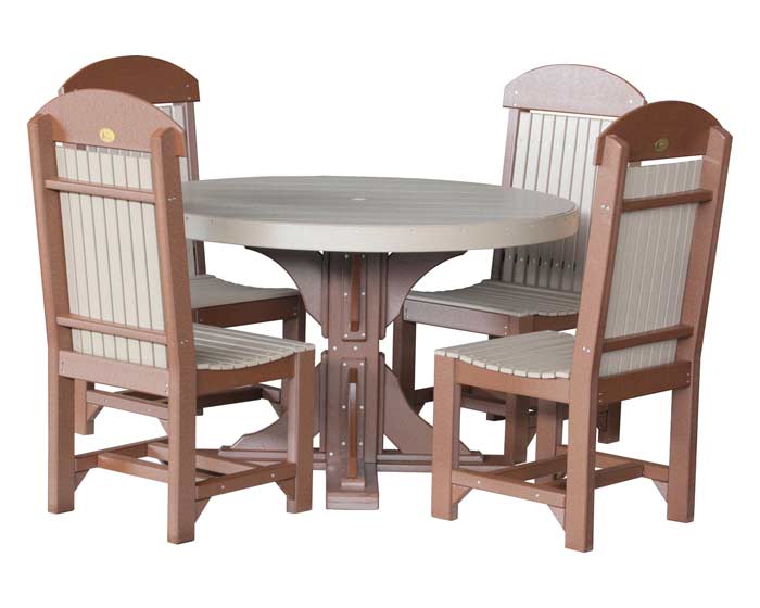 4-Foot Round Table with 4 Regular Chairs - Image 6
