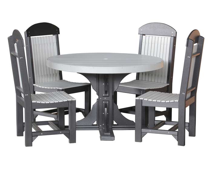 4-Foot Round Table with 4 Regular Chairs - Image 4