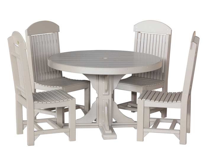 4-Foot Round Table with 4 Regular Chairs - Image 7