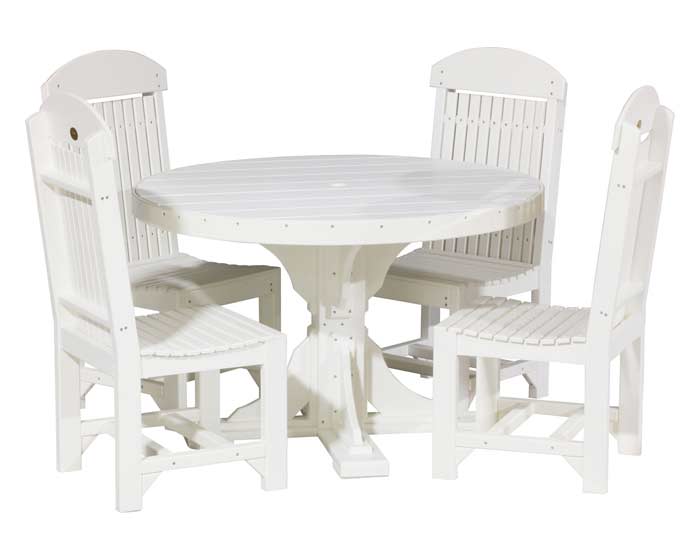 4-Foot Round Table with 4 Regular Chairs - Image 8